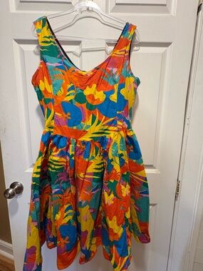 Nooworks Colorful Tropical Print Sleeveless Sundress